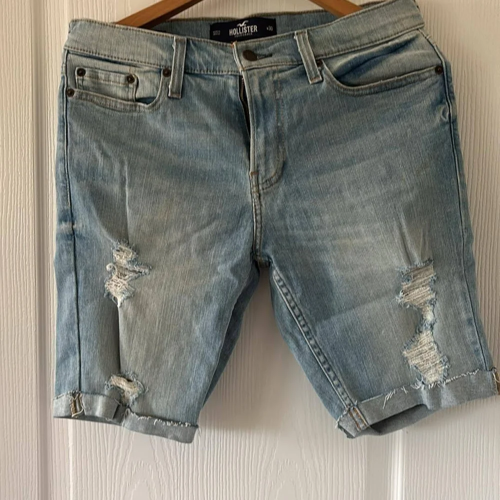 Hollister Blue Jean Shorts Distressed Vintage‎ Streetwear